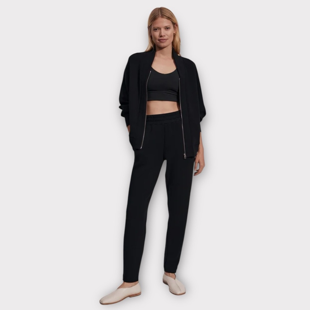 Varley Pelham Zip Through Black Sweatshirt